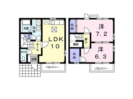 スール・ビエント(2LDK/1階)の間取り写真