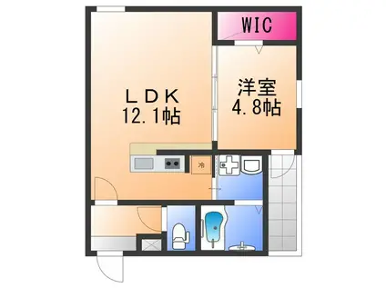 フジパレス高石駅南1番館(1LDK/2階)の間取り写真