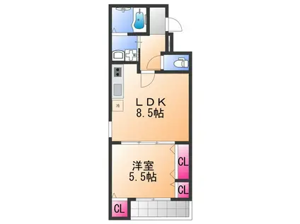 フジパレス高石駅南1番館(1LDK/1階)の間取り写真