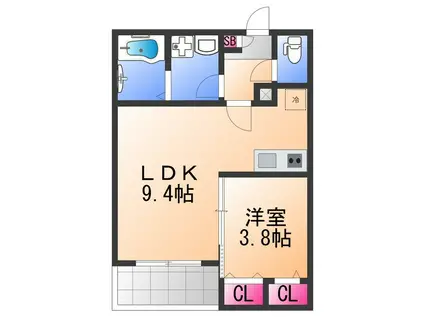 ジーメゾン高石リュクス(1LDK/3階)の間取り写真