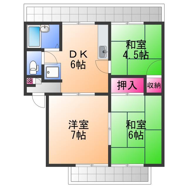 ビバライフ(3DK/3階)の間取り写真