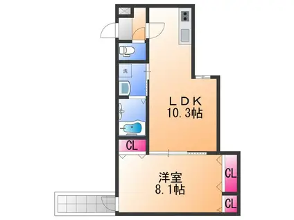 フジパレス リブロン(1LDK/3階)の間取り写真
