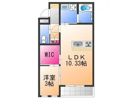 グラングルー(1LDK/1階)の間取り写真