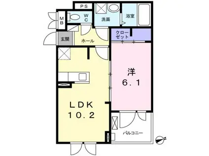 Y・Y・Y ー 22(1LDK/2階)の間取り写真