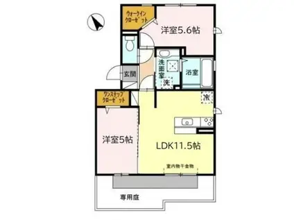 阪和線 久米田駅 徒歩3分 3階建 築15年(2LDK/2階)の間取り写真