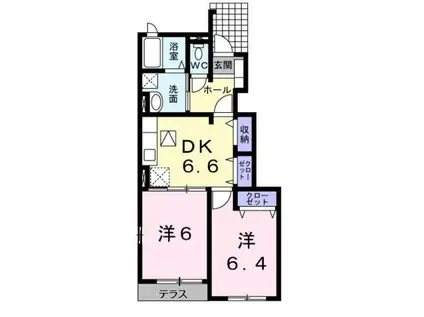 ル・シャト-(2DK/1階)の間取り写真