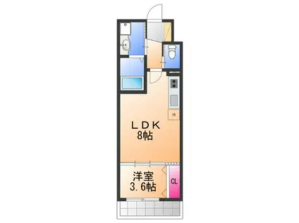 フィアスコート北助松2(1LDK/3階)の間取り写真