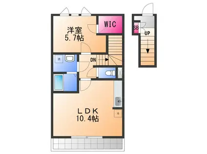 ティンカー・ベルRS(1LDK/2階)の間取り写真