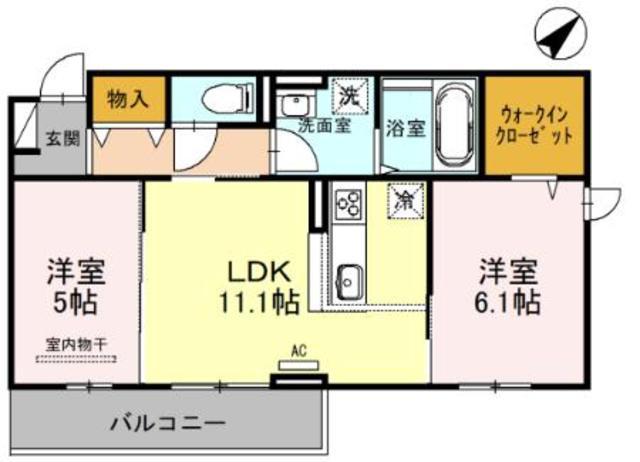 ベルエトワールJ(2LDK/3階)の間取り写真