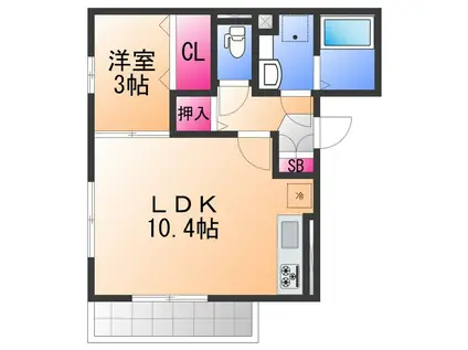 ラメゾンピック和泉中央(1LDK/2階)の間取り写真