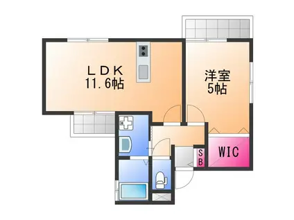 SOL NACIENTE(1LDK/2階)の間取り写真
