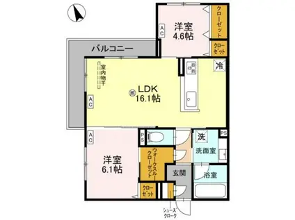 ファブール東羽衣(2LDK/3階)の間取り写真