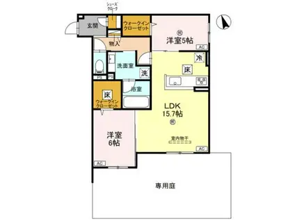 ファブール東羽衣(2LDK/1階)の間取り写真