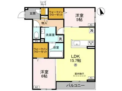 ファブール東羽衣(2LDK/3階)の間取り写真