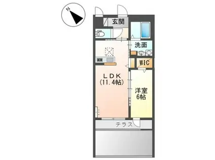 泉大津市千原町アパート(1LDK/1階)の間取り写真