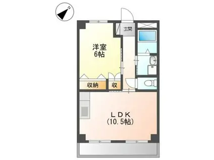 BEAM(1LDK/2階)の間取り写真