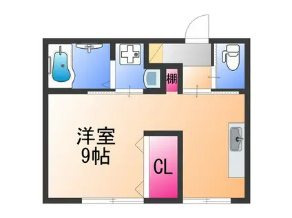 ステイザハウスりんくう(ワンルーム/2階)の間取り写真