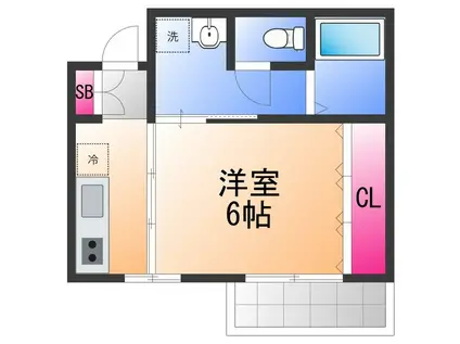 ロイヤル日根野(1K/4階)の間取り写真