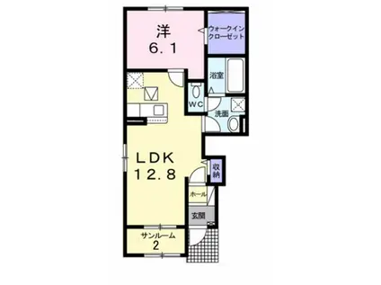 グラン シンフォニー(1LDK/1階)の間取り写真