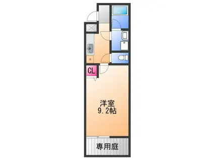 リヴェール和泉(1K/1階)の間取り写真