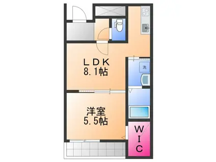 フジパレス岸和田下松Ⅱ番館(1LDK/1階)の間取り写真