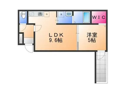 フジパレス岸和田下松Ⅱ番館(1LDK/2階)の間取り写真