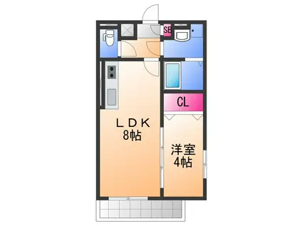 ALEGRIA北助松サウス(1LDK/3階)の間取り写真