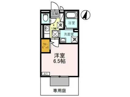 セジュールMARUGEN B(1K/1階)の間取り写真