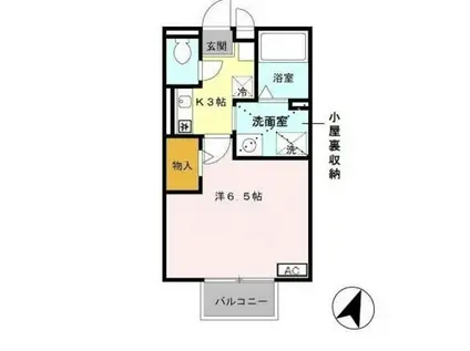 イーストファーム(1K/2階)の間取り写真