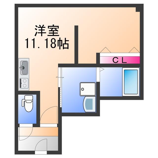 エースビル(ワンルーム/4階)の間取り写真