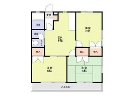 エステートピア二色の浜(3DK/2階)の間取り写真