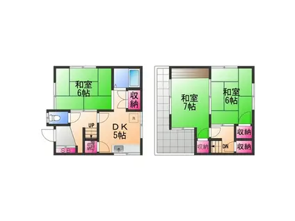南海電鉄南海本線 春木駅 徒歩5分 2階建 築51年(3DK)の間取り写真