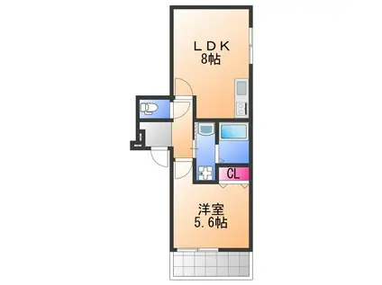 ノースライン 1番館(1LDK/3階)の間取り写真