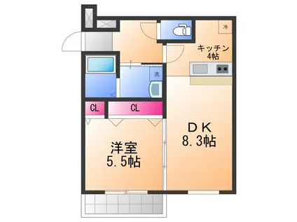 フジパレス高石駅北(1LDK/1階)の間取り写真