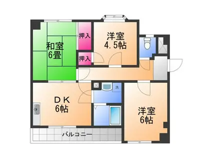 フォルテ泉大津(3DK/3階)の間取り写真