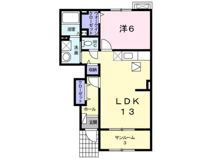 フェリーチェ(1LDK/1階)の間取り写真