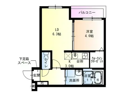 フジパレス岸和田駅前Ⅰ番館(1LDK/1階)の間取り写真