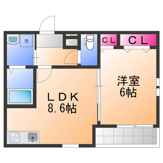 フジパレス岸和田駅前Ⅰ番館(1LDK/1階)の間取り写真
