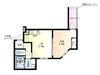 フジパレス岸和田駅前Ⅰ番館(1LDK/2階)の間取り写真