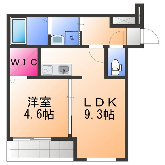フジパレス岸和田駅前Ⅰ番館(1LDK/2階)の間取り写真
