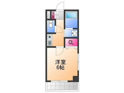 カーサエスポワール(1K/4階)の間取り写真