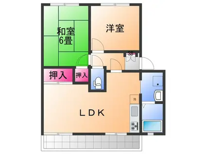 ハイツ菅原(2LDK/1階)の間取り写真