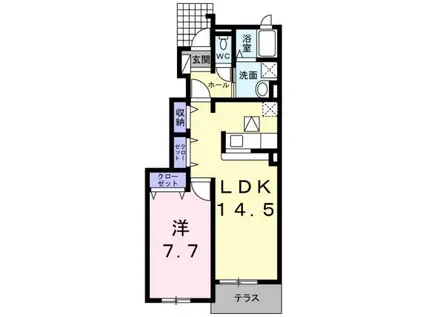 ジョリーパ-トナ-(1LDK/1階)の間取り写真