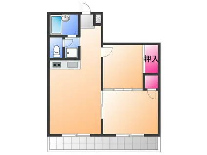 プレアール小瀬(2LDK/1階)の間取り写真