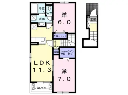 ブリッサ(2LDK/2階)の間取り写真