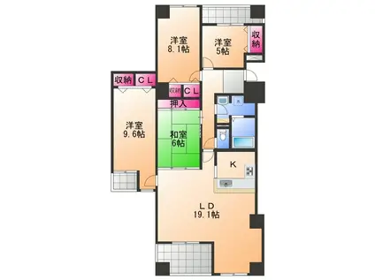 コスタ・ミラにしきのはま三番館Ⅰ(4LDK/7階)の間取り写真