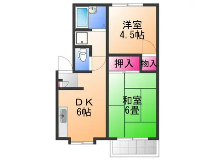 メゾンドファーネス(2DK/3階)の間取り写真