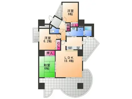 グランドメゾン和泉中央 1番館(3LDK/11階)の間取り写真