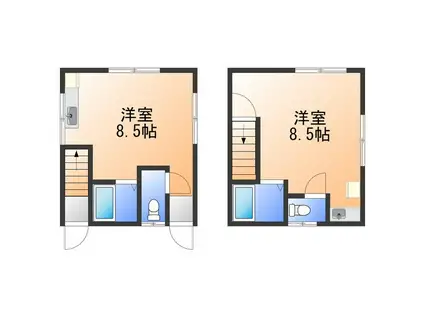 南海電鉄南海本線 泉佐野駅 徒歩12分 2階建 築30年(1DK)の間取り写真