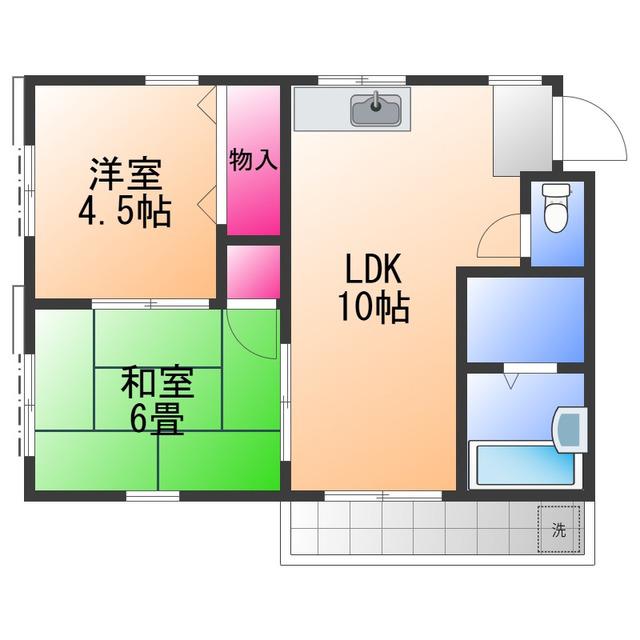 メゾン・ビュー(2LDK/2階)の間取り写真